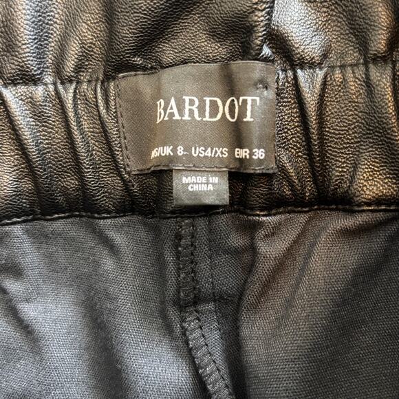 Bardot Debbie Textured Faux Leather Pants XS 4 High Waist Ankle - Picture 4 of 10